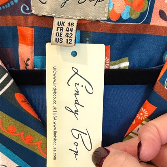 Lindy Bop Multicolor Book Print Dress - Picture 3 of 3